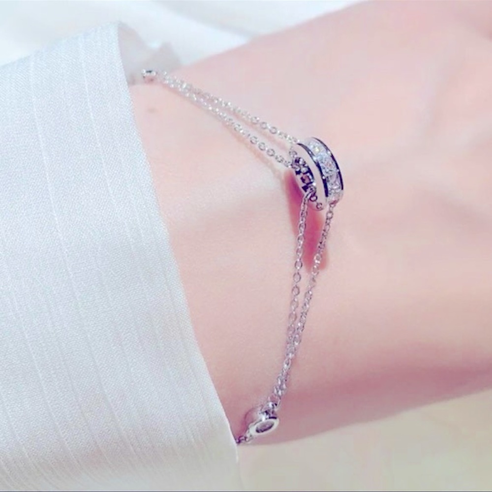 New Beautiful Bright Exquisite Silver Round Women Elegant Bracelet Jewelry